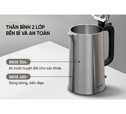 Ấm Siêu Tốc Inox 2 Lớp 2 Lít Sunhouse SHD1396 9