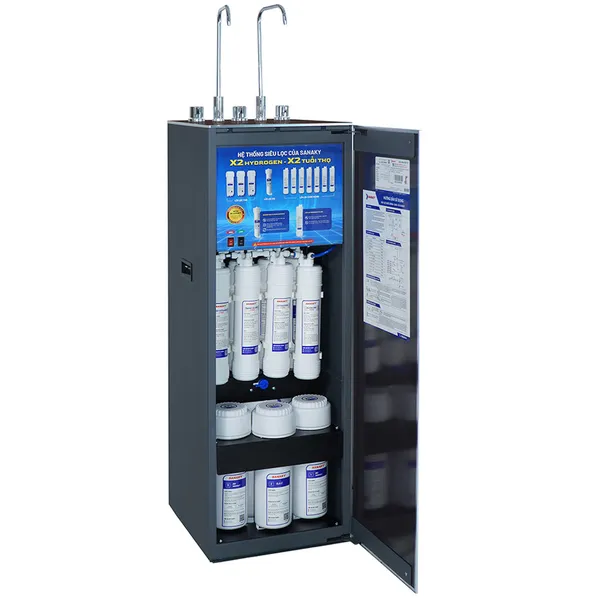 Máy Lọc Nước Sanaky Nóng Lạnh Hydrogen Khoáng 12 Lõi SNK-TV3HK020 Làm Lạnh Bằng Block