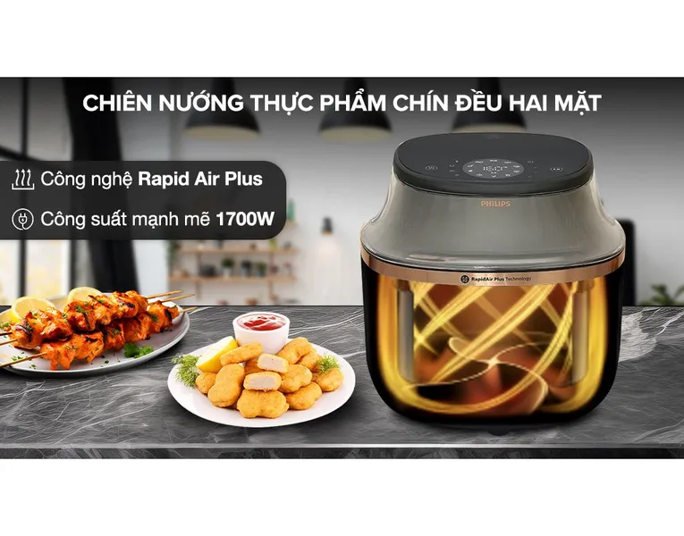 Nồi Chiên Không Dầu Philips NA332/00 6.2 Lít