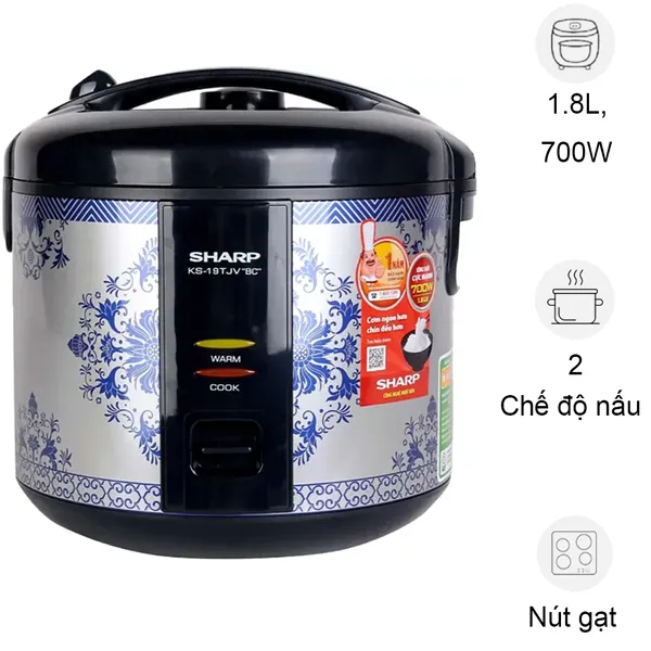 Nồi Cơm Điện Sharp KS-19TJV "BC" 1.8 Lít