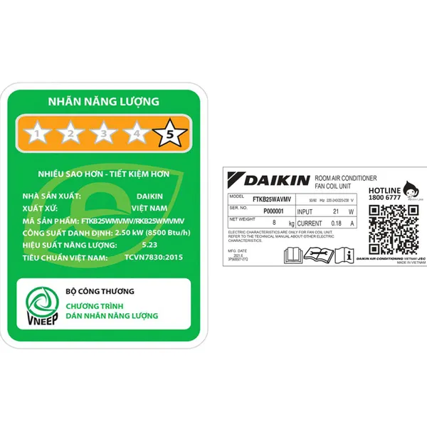 Máy Lạnh Daikin Inverter 1.5 HP FTKB35WMVMV/RKB35WMVMV