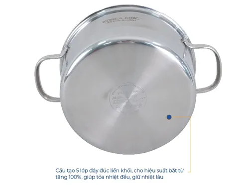Nồi Inox 5 Lớp Đáy Liền Korea King KP-22S5PLY 4 Lít 5