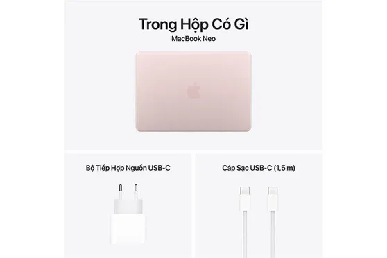 Laptop MacBook Neo 13 inch A18 Pro (8GB+256GB) Hồng Phấn 7