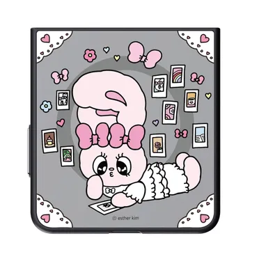Ốp Lưng Gương Magnet Samsung Galaxy Z Flip8, Esther Bunny Hồng 2