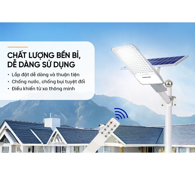 Đèn Đường Năng Lượng Mặt Trời Dùng Ngoài Trời, Sân Vườn Eco Sunhouse SHE-LECRTSE01.300W