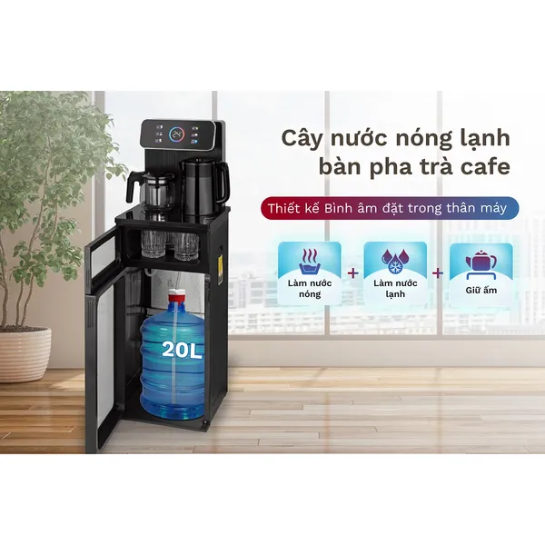 Cây Nước Nóng Lạnh Bình Âm Kết Hợp Bàn Pha Trà Cafe Fujihome TBD22