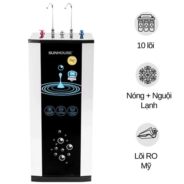 Máy lọc nước R.O nóng lạnh Sunhouse SHR76210CK 10 lõi
