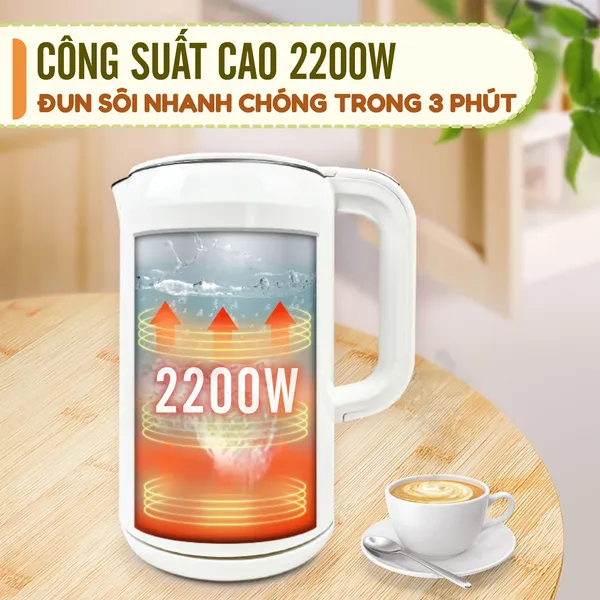 Ấm Đun Siêu Tốc 2 Lớp Masuto MSNAMI 1.7 Lít