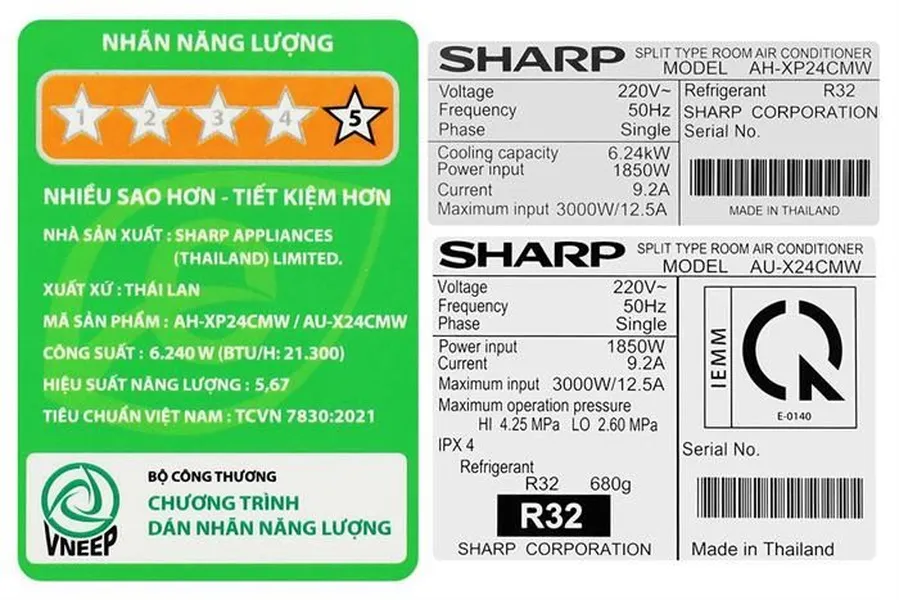 Máy Lạnh Sharp Inverter 2.5 Hp AH-XP24CMW