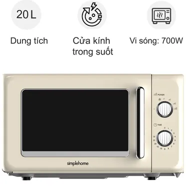Lò Vi Sóng Simplehome P70H20L-KSB 20 Lít Phong Cách Retro Cổ Điển