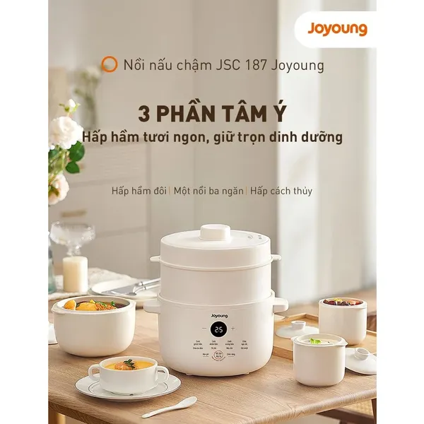 Nồi Nấu Chậm Cho Bé Ăn Dặm Joyoung JSC-187 1.8 Lít