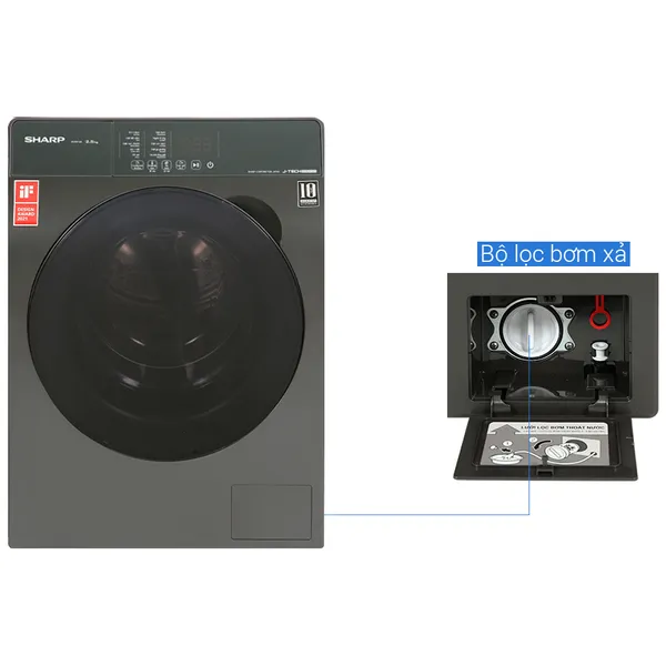 Máy Giặt Sharp Inverter 12.5 Kg ES-FK1252SV-G