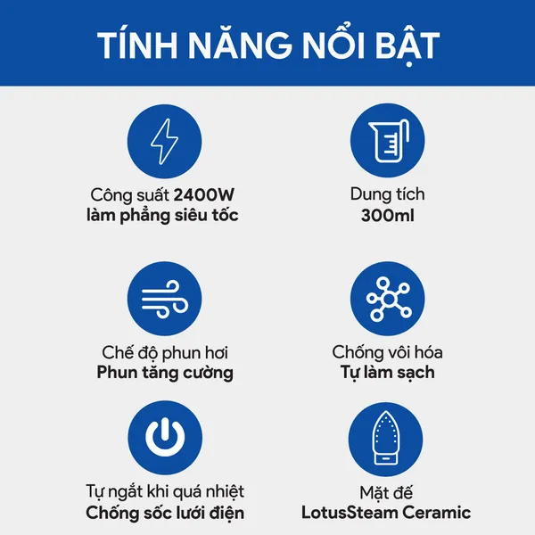 Bàn Ủi Hơi Nước Bluestone SIB-3833 2400W
