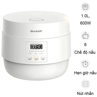 Nồi Cơm Điện Tử Sharp KS-COM100DV-WH 1 Lít