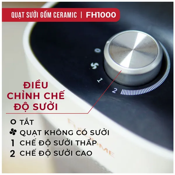 Quạt Sưởi Gốm Để Bàn Fujihome FH1000