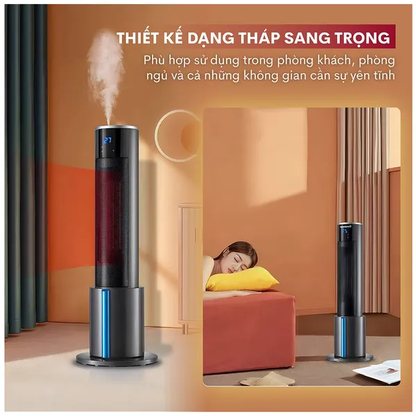 Quạt Sưởi Gốm Tích Hợp Tạo Ẩm Fujihome FH6000