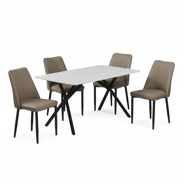 Bộ Bàn ăn TB1146 + 4 Ghế ăn CY5290