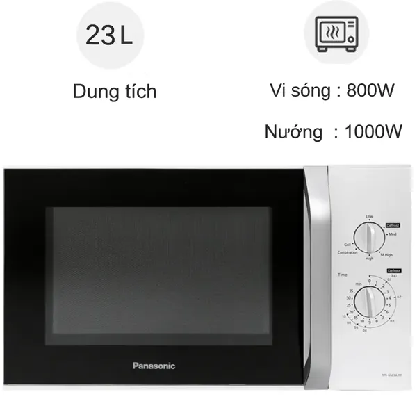 Lò Vi Sóng Kết Hợp Nướng Panasonic NN-GM34JMYUE 23 lít