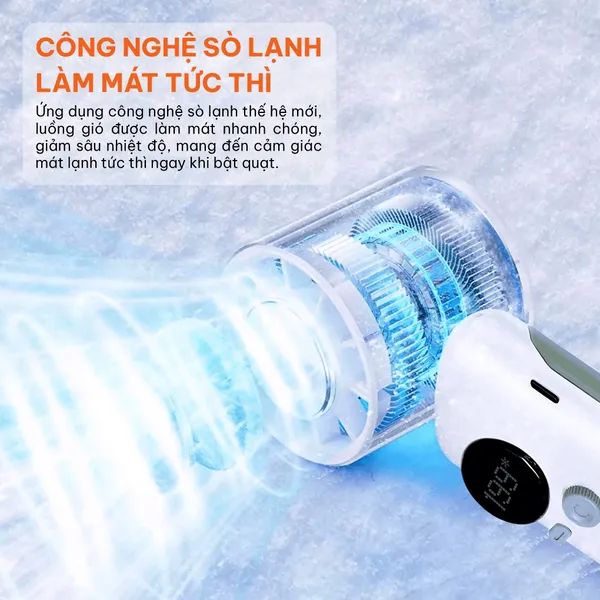 Quạt Sạc Cầm Tay Có Sò Lạnh Comet CRF1202 10W