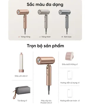 Máy Sấy Tóc Dreame Hair Pocket Uni AHD54 Màu Vàng Đồng 13