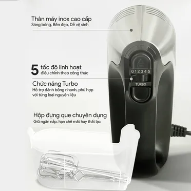 Máy Đánh Trứng Và Nhồi Bột Cầm Tay BlueStone HMB-6336 400W 4