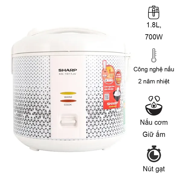 Nồi Cơm Điện Sharp KS-181TJV 1.8 Lít