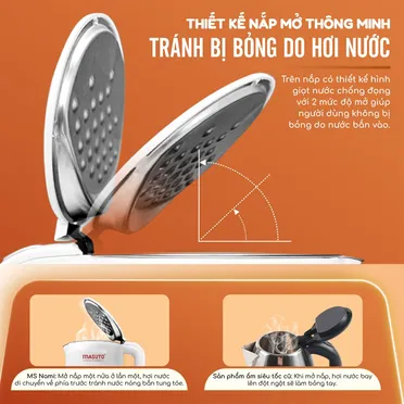 Ấm Đun Siêu Tốc 2 Lớp Masuto MSNAMI 1.7 Lít 5