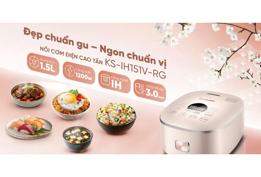 Nồi Cơm Điện Cao Tần Sharp KS-IH151V-RG 1.5 Lít