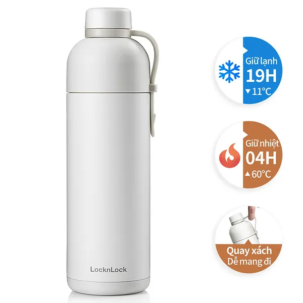 Bình Giữ Nhiệt LOCK&LOCK Belt Bottle 490ml LHC4267IVY - Màu Ngà