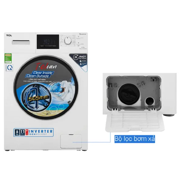 Máy Giặt TCL Inverter 8 Kg TWF80-M14303DA03