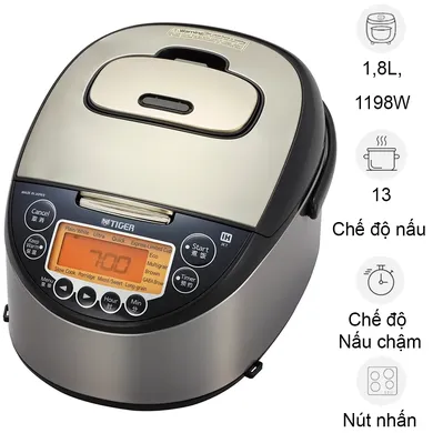 Nồi Cơm Điện Tử Cao Tần Tiger JKT-F18W 1.8 Lít - Nhật Bản