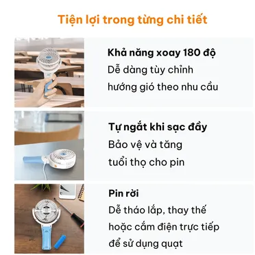 Quạt Cầm Tay Mini Comet CRF0904 7