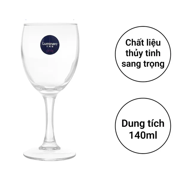 Ly Rượu Vang Thủy Tinh Luminarc Elegance 140ml