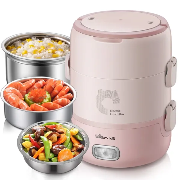 Hộp Cơm Điện Cầm Tay Bear DFH-B20S6 2 Lít - Hàng Quốc Tế - Bản Tiếng Anh