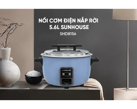 Nồi Cơm Điện Nắp Rời Dung Tích Lớn 5.6 Lít Sunhouse SHD8156 1