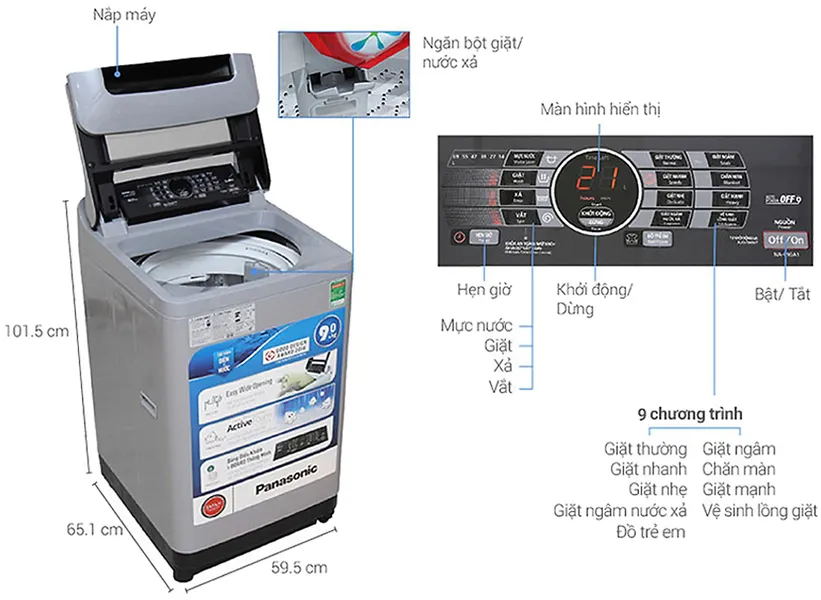 Máy Giặt Panasonic 9 Kg NA-F90VS9DRV