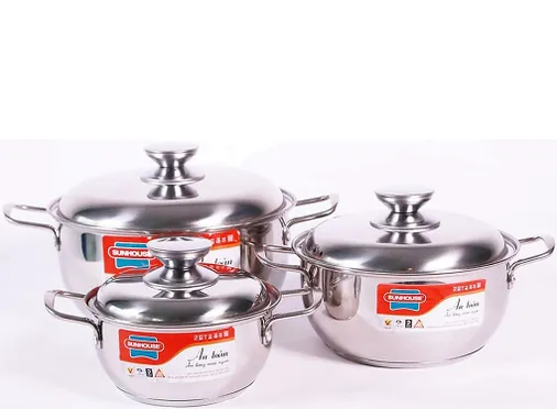 Bộ nồi inox 3 đáy Sunhouse SH335 16-20-24 cm