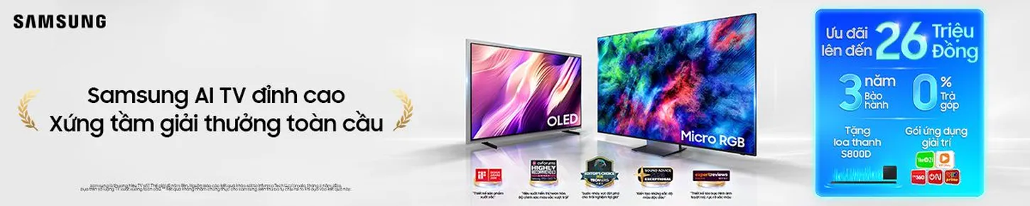 SAMSUNG Tivi AI đỉnh cao - Xứng tầm giải thưởng toàn cầu