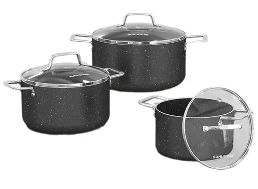 Bộ Nồi Siêu Bền Đá Đáy Từ Sunhouse SHG7878MB