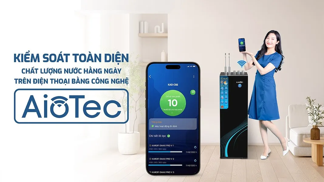 Máy Lọc Nước Nóng Lạnh Karofi KAD-C66 12 Lõi