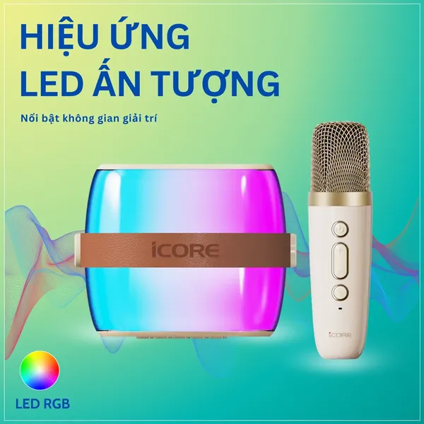 Bộ Loa Karaoke Mini Bluetooth iCore ISM59 Kèm 1 Micro