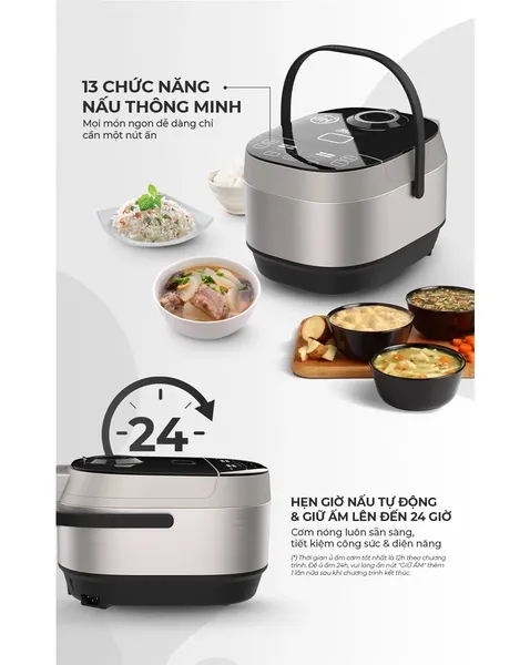 Nồi Cơm Điện Cao Tần Sunhouse MAMA SHD8959 1.8 Lít