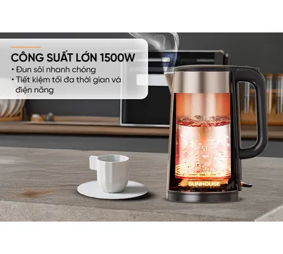 Ấm Siêu Tốc Inox 2 Lớp 2 Lít Sunhouse SHD1396 7