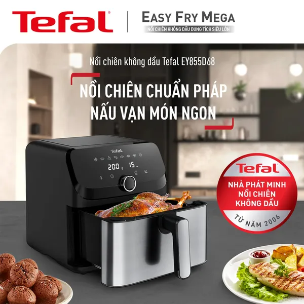 Nồi Chiên Không Dầu Tefal Mega EY855D68 7.5 Lít