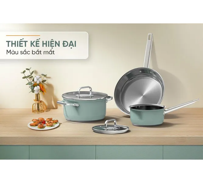 Bộ Nồi Chảo Inox 304 Sunhouse SHG608