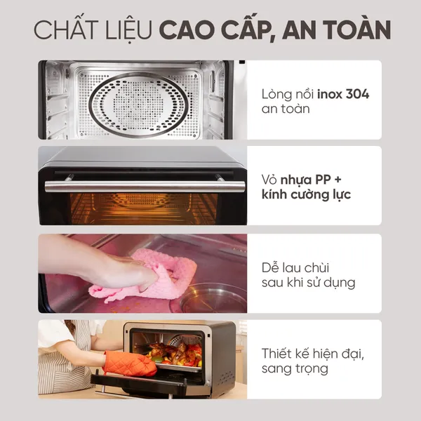 Nồi Chiên Không Dầu Kết Hợp Hấp Cao Cấp Magic Eco S-23