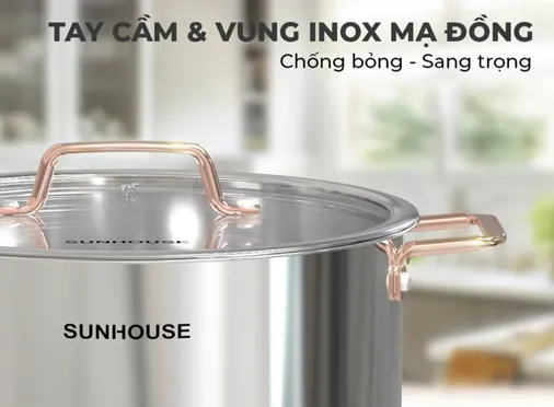Bộ Nồi Chảo Inox Cao Cấp 5 Đáy Sunhouse SHG989 2