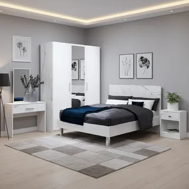 Bộ Phòng Ngủ QUEEN NS12020 Trắng