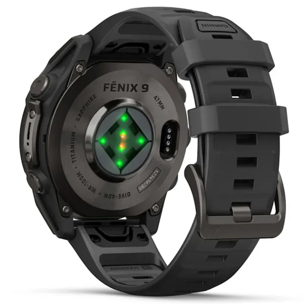Đồng Hồ Thông Minh Garmin fenix 9 47mm Viền Titanium Carbon Dây Silicone