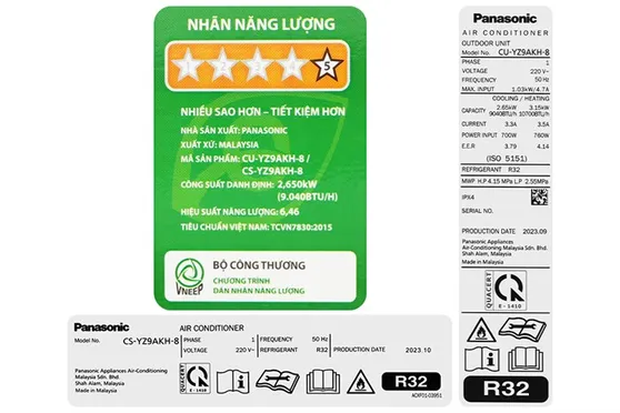 Máy Lạnh 2 Chiều Panasonic Inverter 1 Hp CU/CS-YZ9AKH-8 5